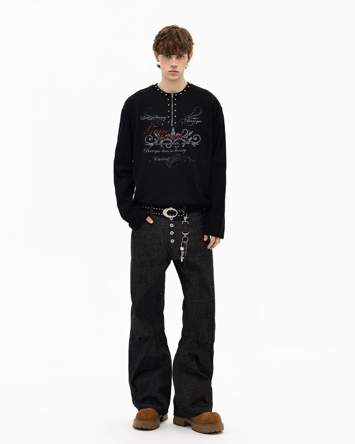 GRYFT Gothic Zipper Studded Tee