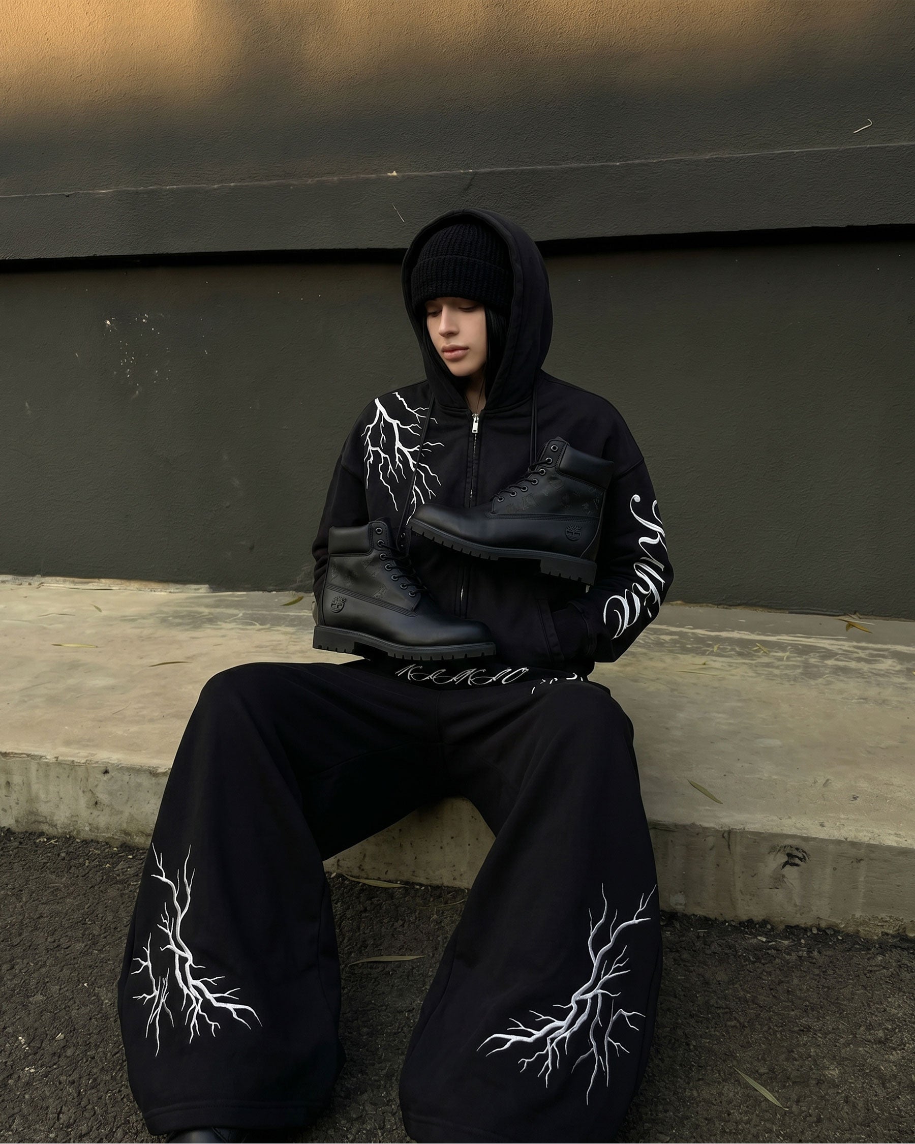 LIGHTNING Series | Layered Waist Wide-Leg Sweatpants