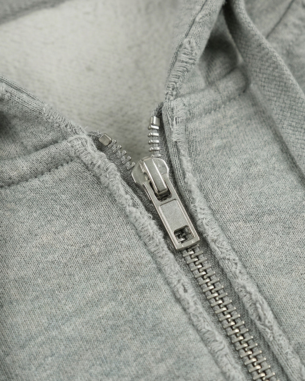 LOW SATURATION-Distressed Cropped Zip-Up Hoodie