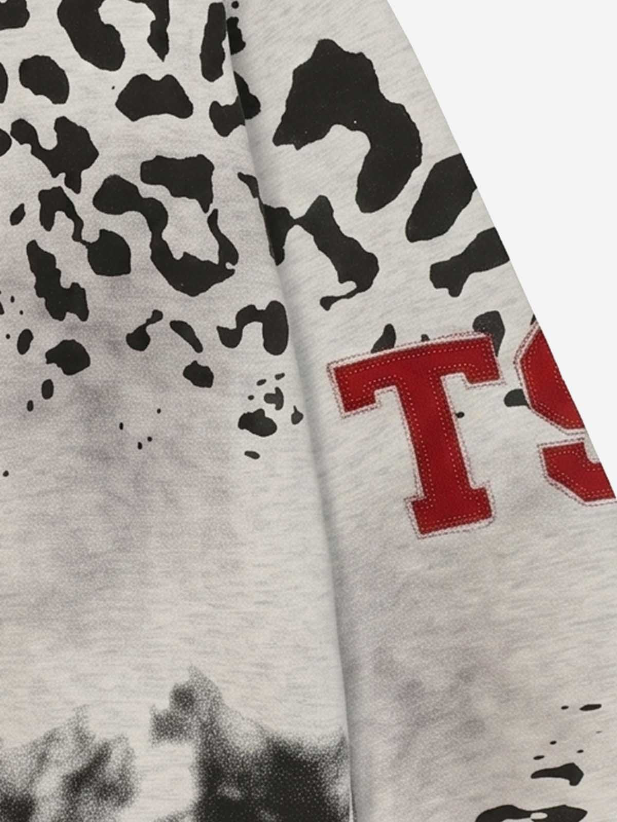 GRYFT Vintage Leopard Graphic Zip Hoodie