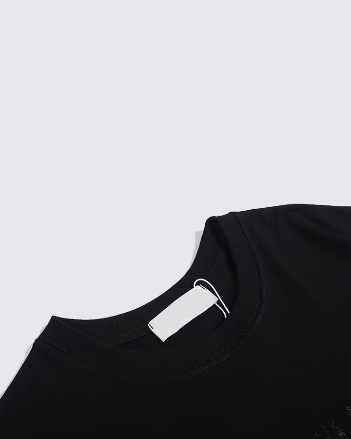 Gothic Chain Print Oversized Black T-Shirt