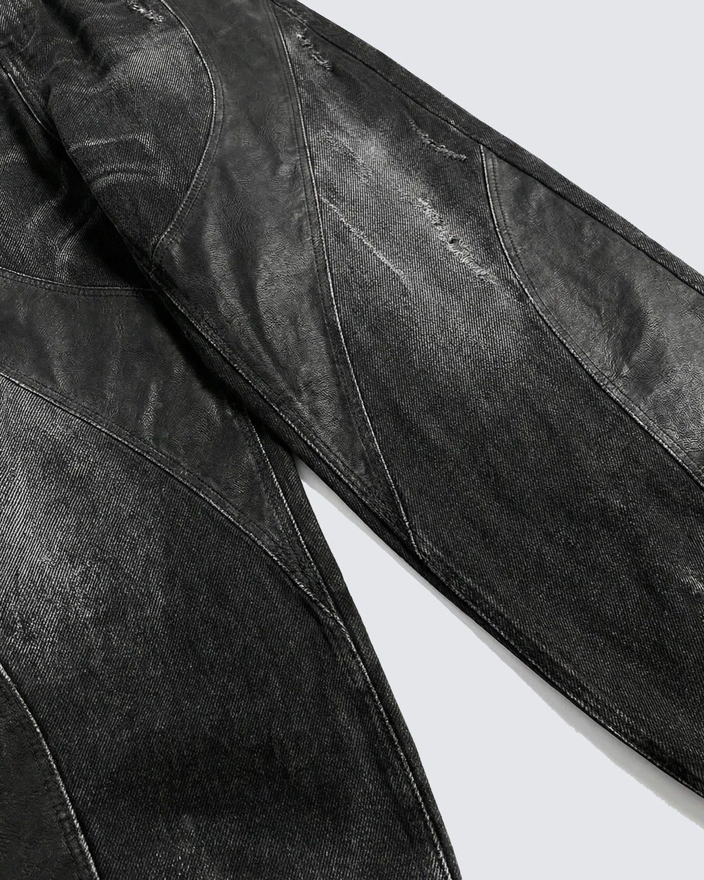 LOW SATURATION-Washed Wide-Leg Denim Pants