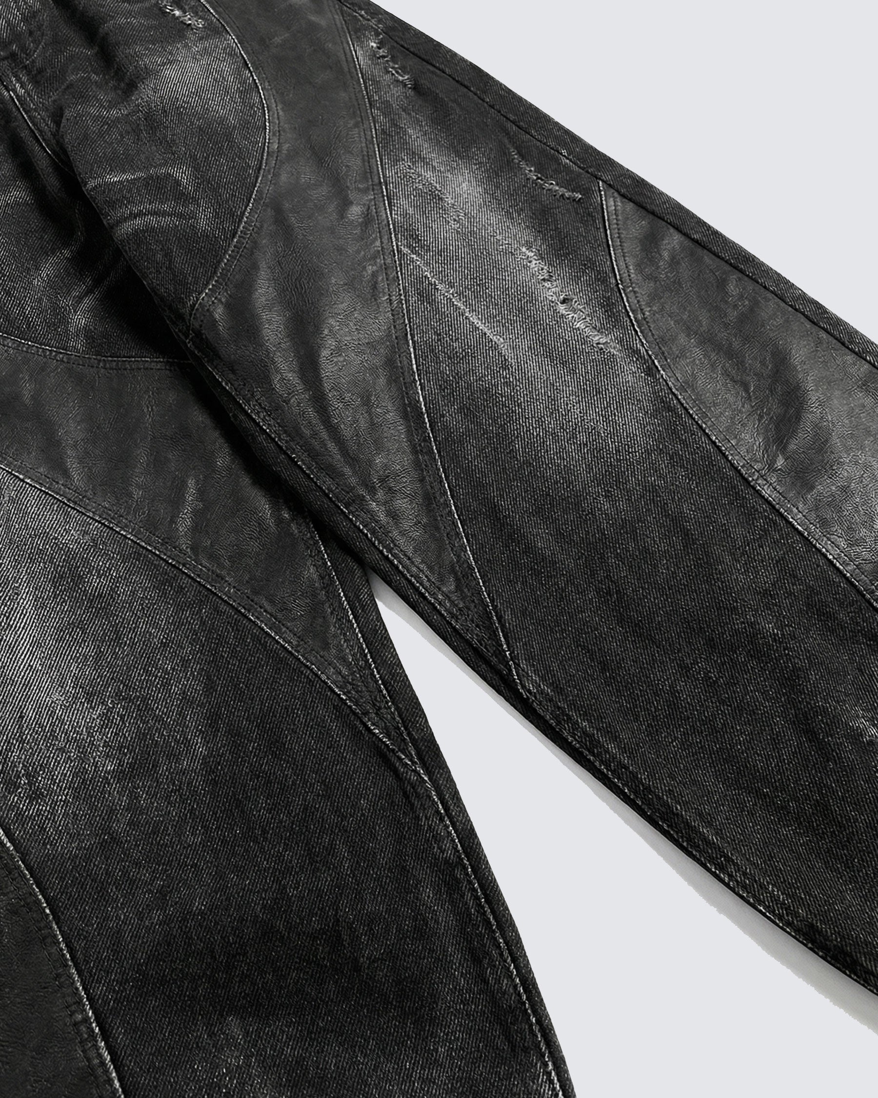 LOW SATURATION-Washed Wide-Leg Denim Pants