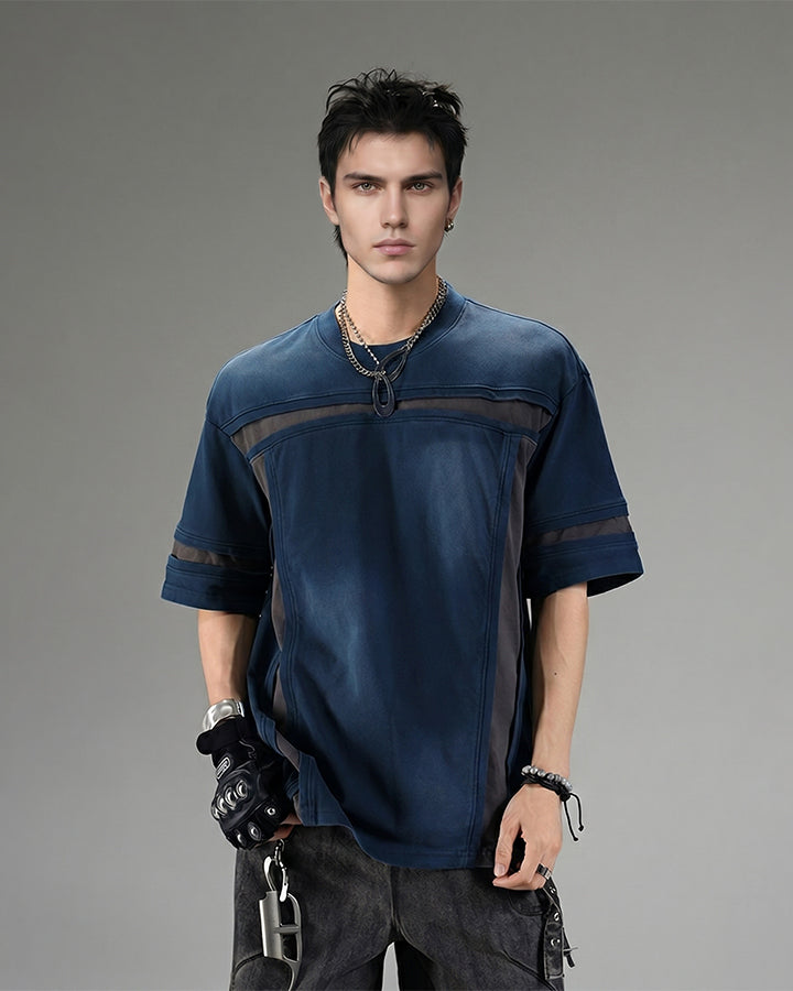 American Utility Contrast Panel Boxy New Tee