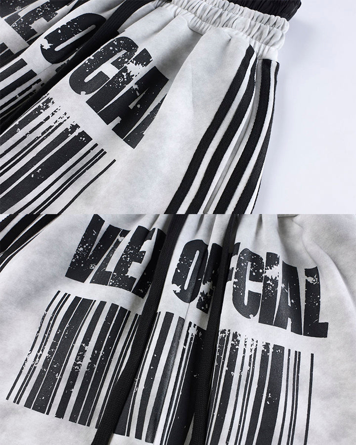 Double Waist Washed Side Stripe Sweatpants