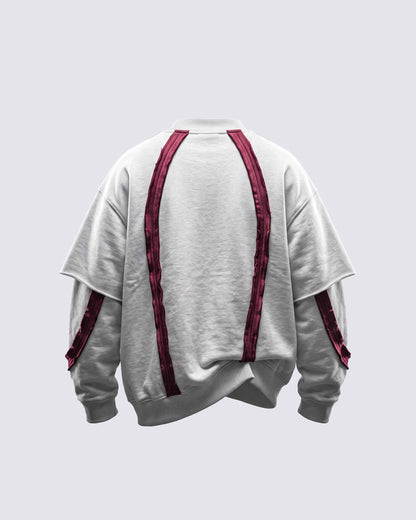 GRYFT SYMBIOTE Layered Raw-Edge Contrast Sweatshirt