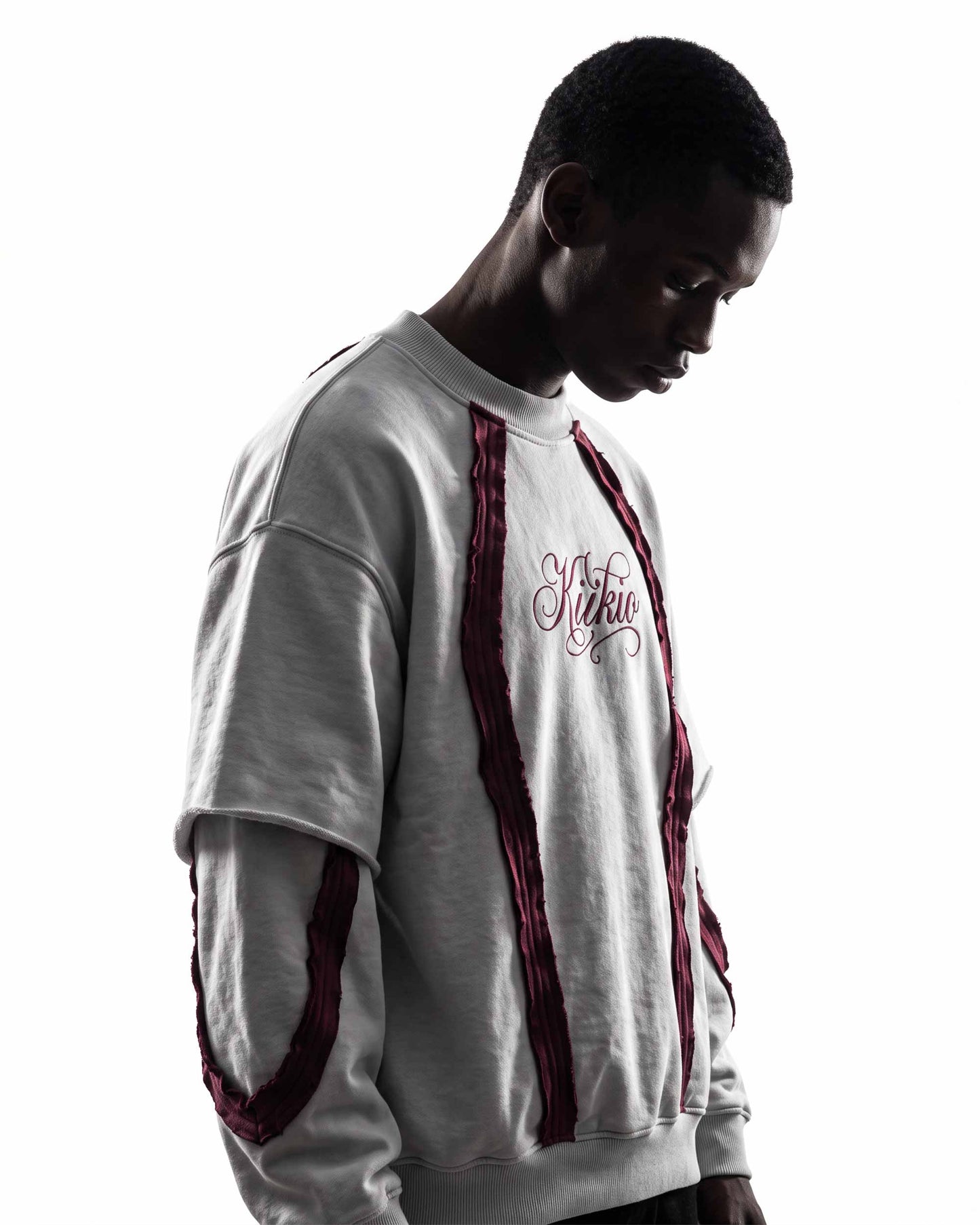 GRYFT SYMBIOTE Layered Raw-Edge Contrast Sweatshirt