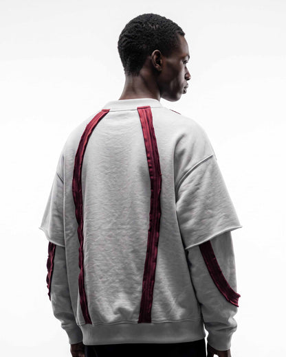 GRYFT SYMBIOTE Layered Raw-Edge Contrast Sweatshirt