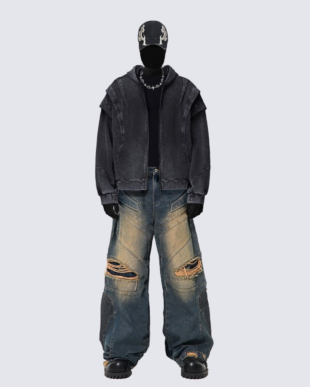 GRYFT—Deconstructed Armor Zipper Hoodie