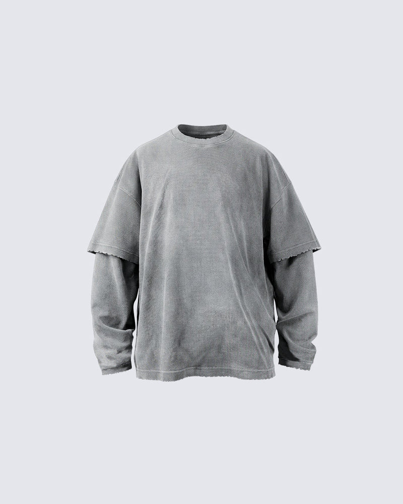 Waffle Layered Vintage Tee