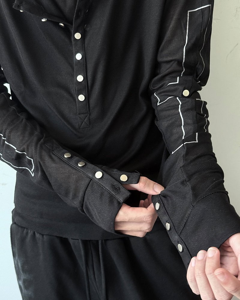 Slim Fit Long Sleeve Pullover with Unique Design