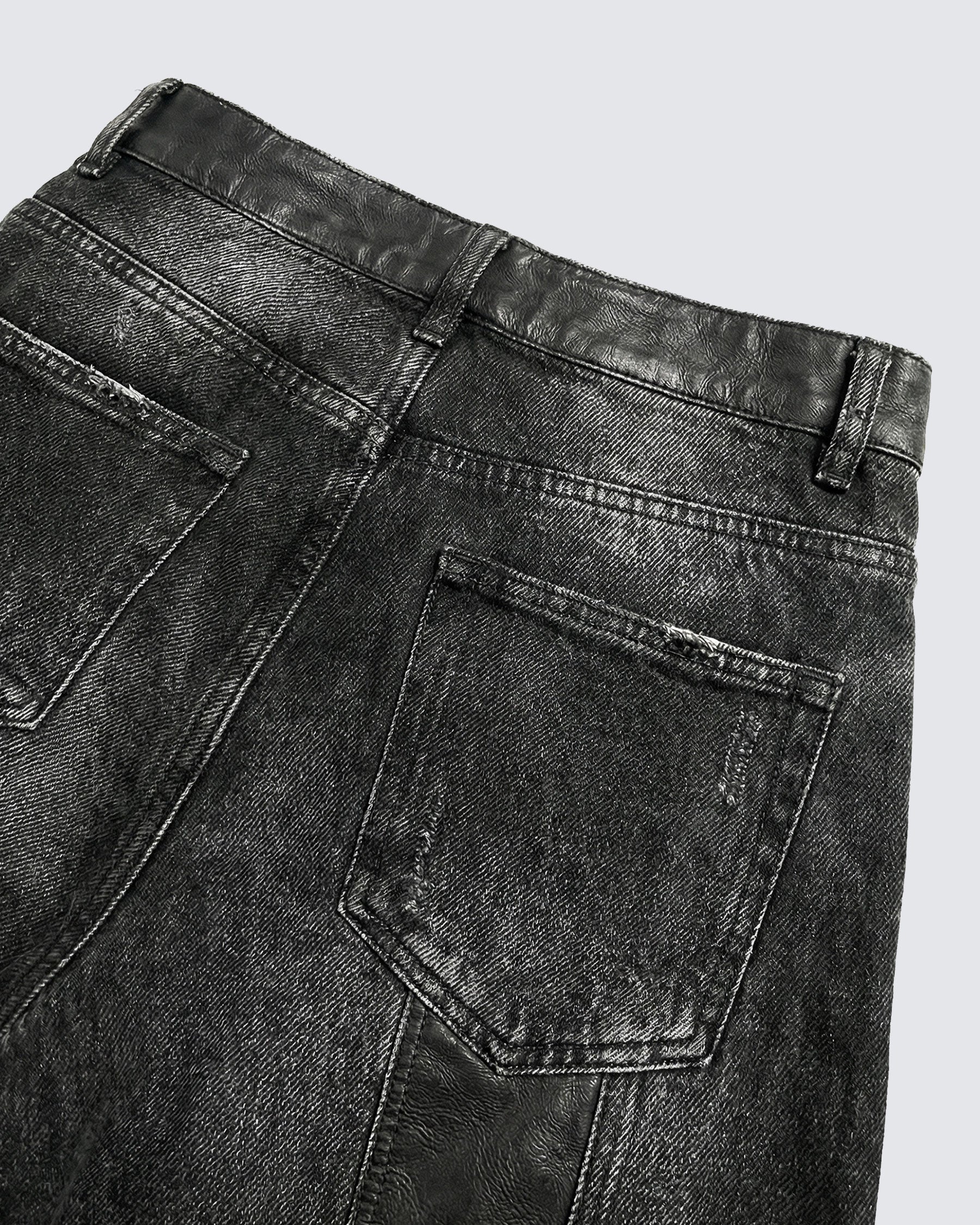 LOW SATURATION-Washed Wide-Leg Denim Pants