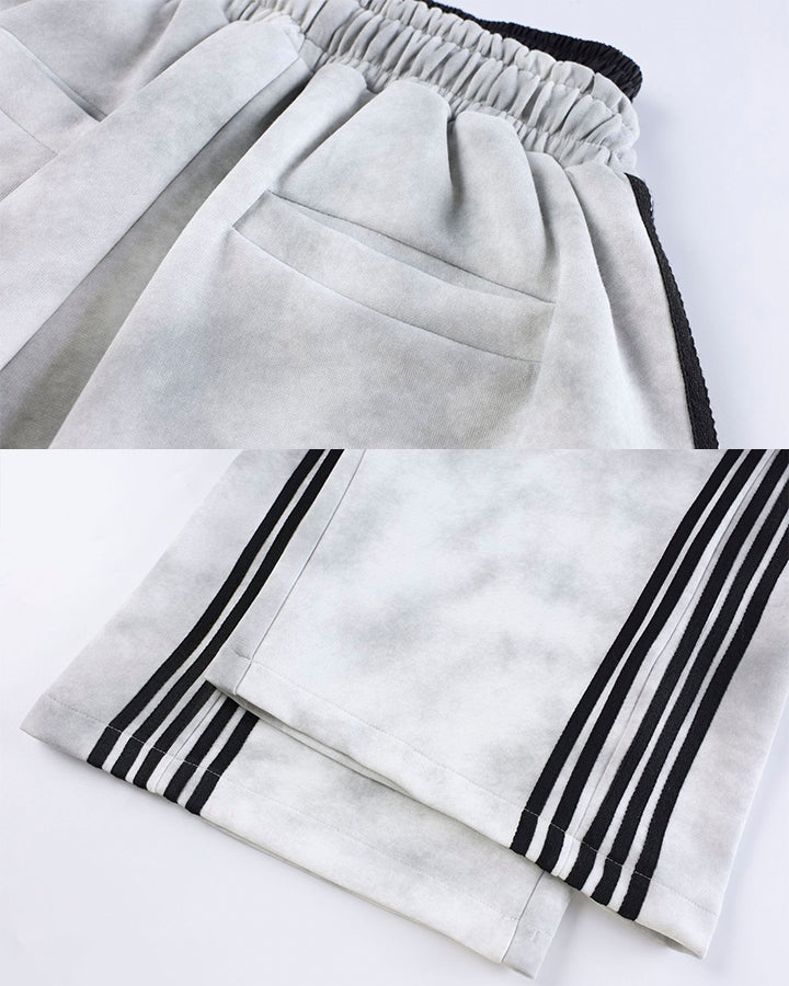 Double Waist Washed Side Stripe Sweatpants