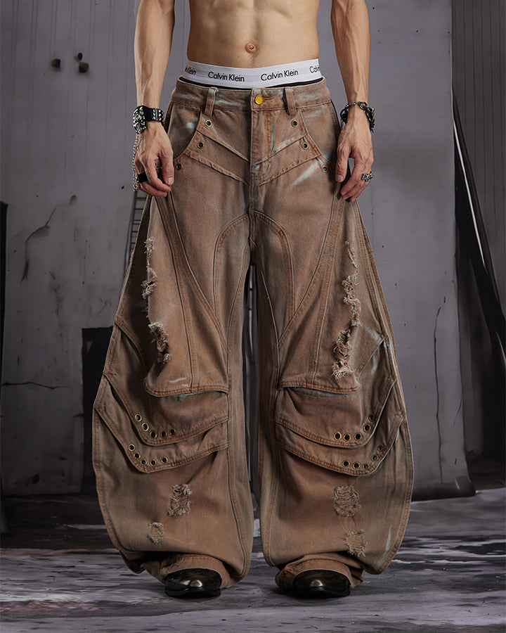 GRYFT Utility Washed Cargo Jeans