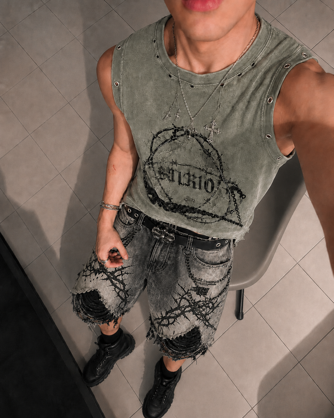 GRYFT Gothic Distressed Vest