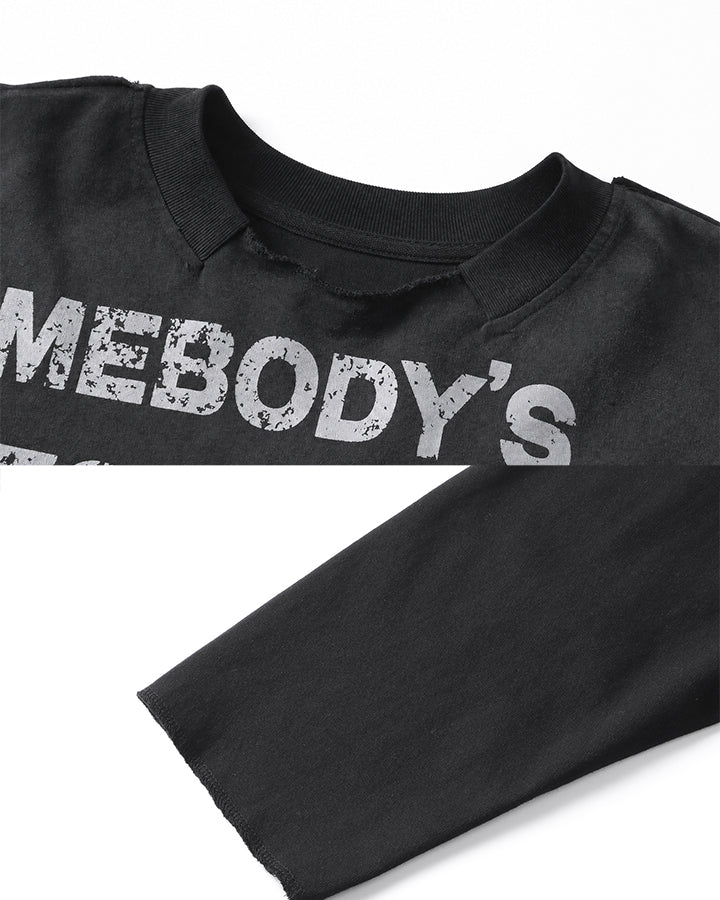 GRYFT Grunge Washed Printed Long Sleeve T-Shirt