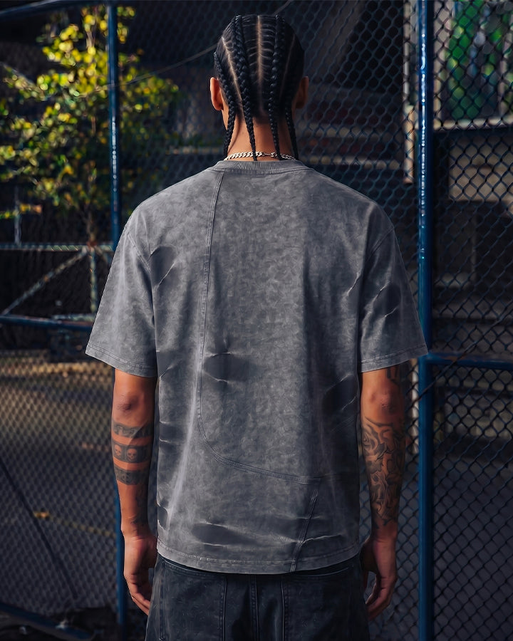 American Vintage Washed Patchwork Short Sleeve T