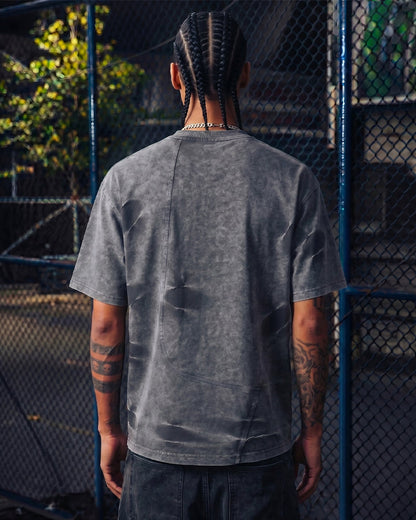 American Vintage Washed Patchwork Short Sleeve T