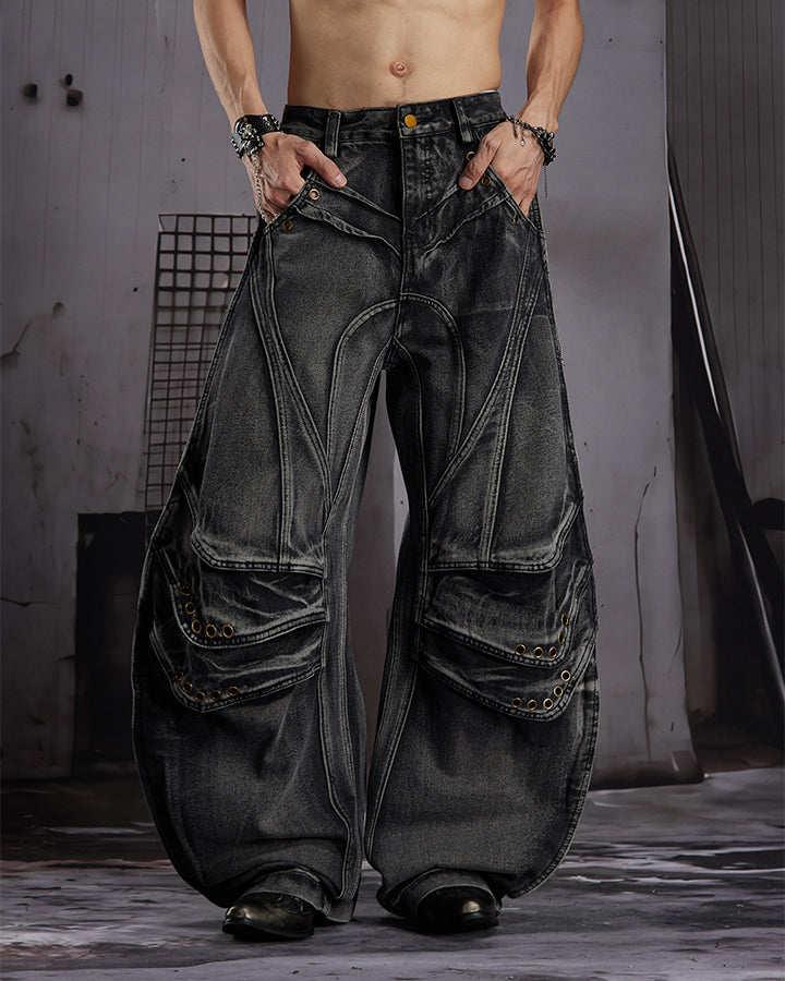 GRYFT Utility Washed Cargo Jeans