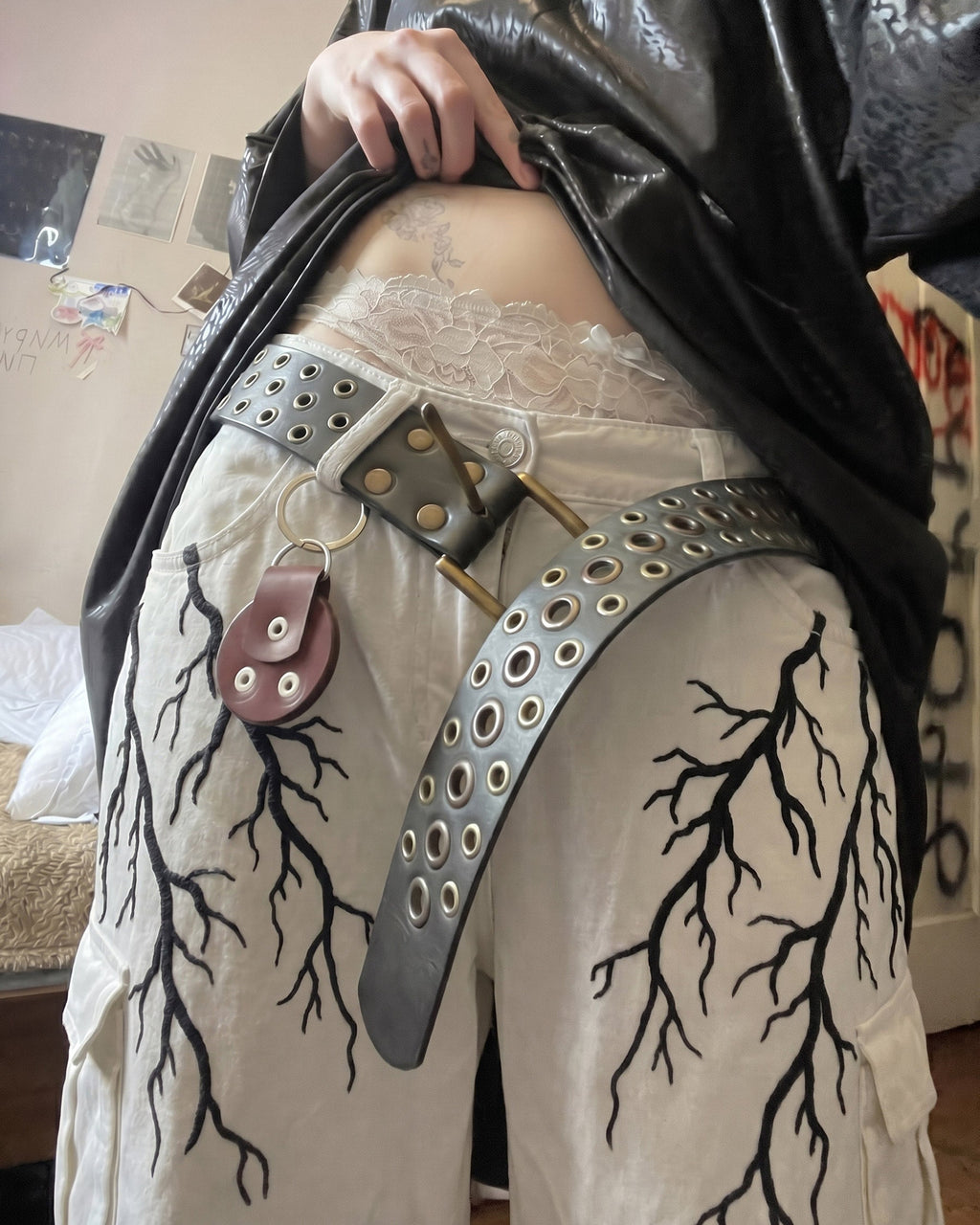 LIGHTNING Series | Gothic Chain Strap Utility Shorts