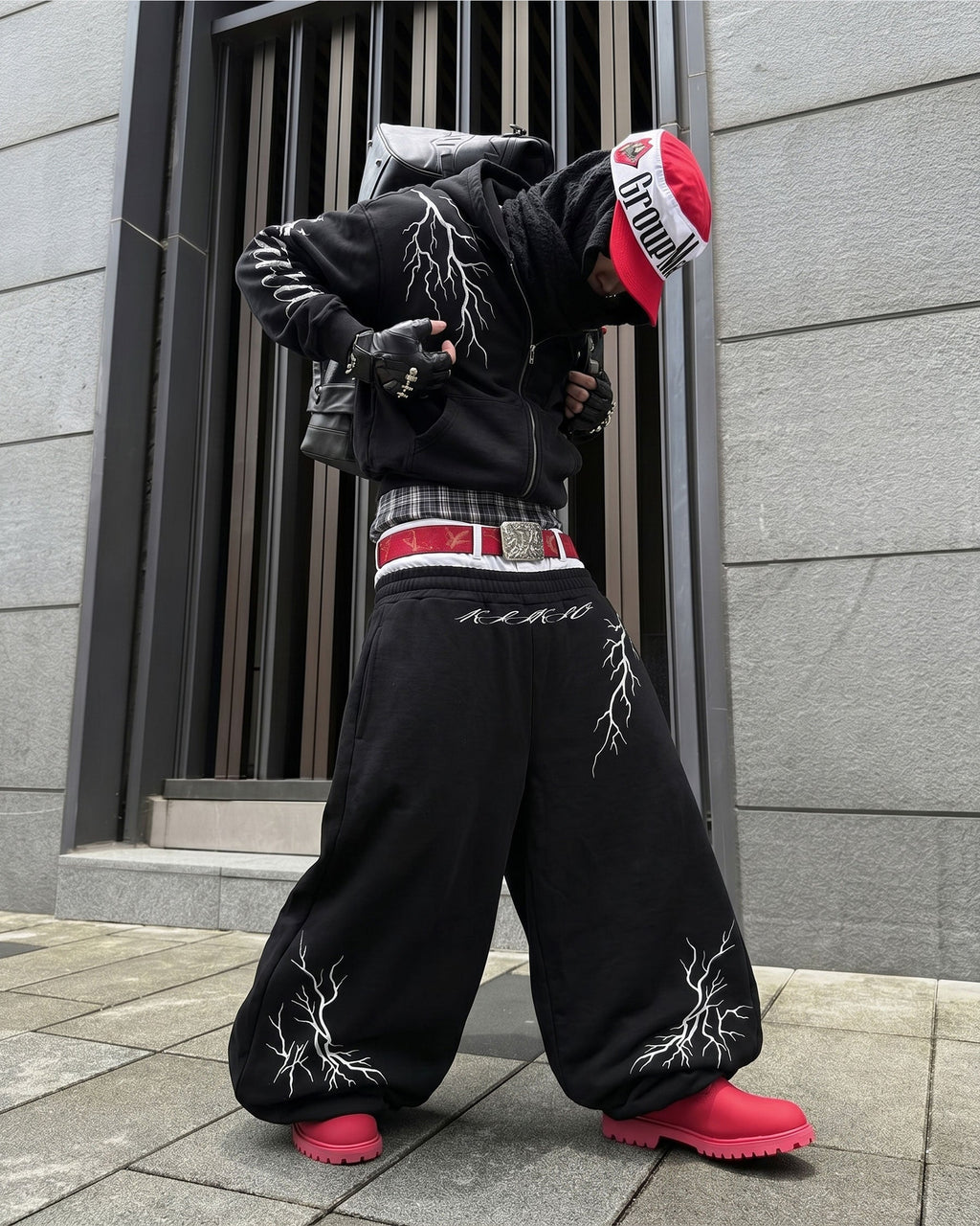 LIGHTNING Series | Layered Waist Wide-Leg Sweatpants