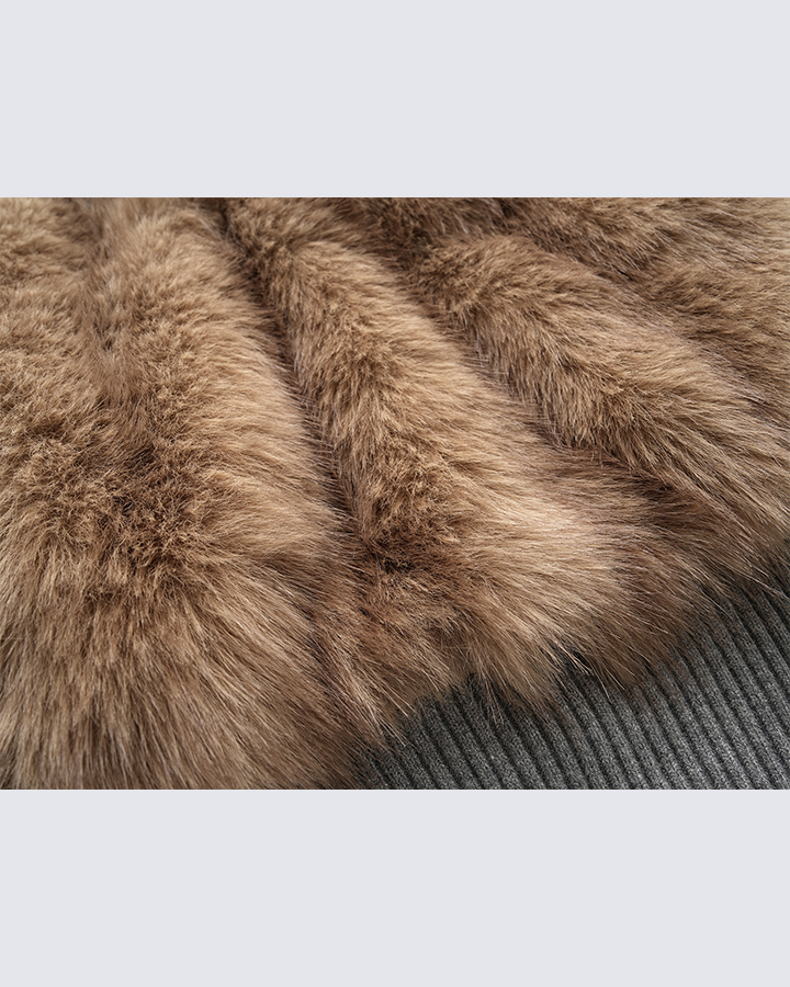 Faux Fur Layered Hooded Jacket