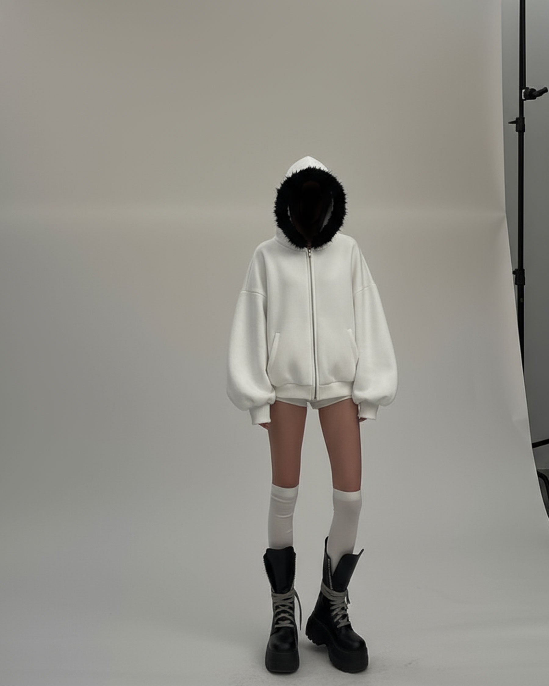 GRYFT Fur Collar Cozy Hoodie
