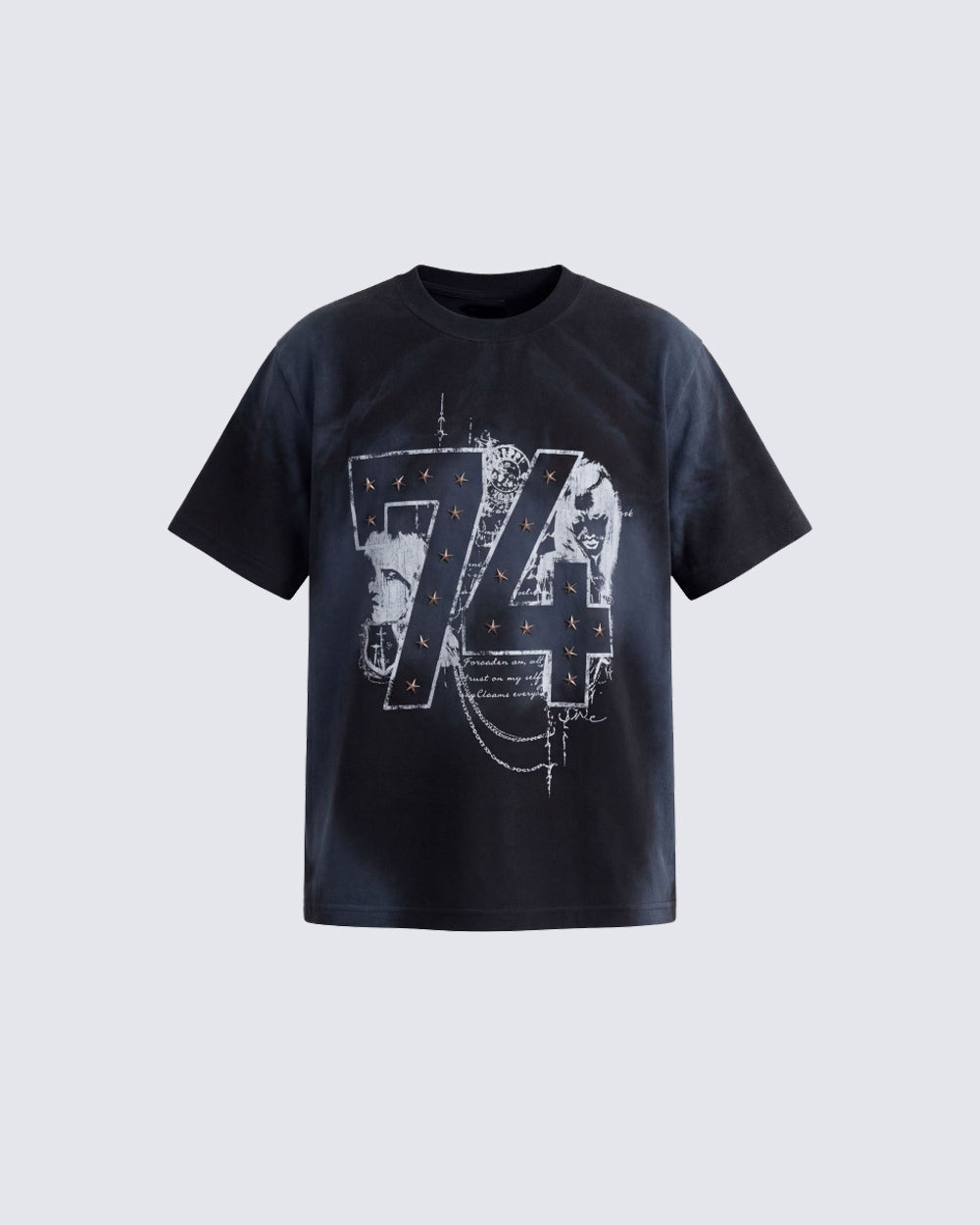 American Retro Distressed Number Print T-Shirt