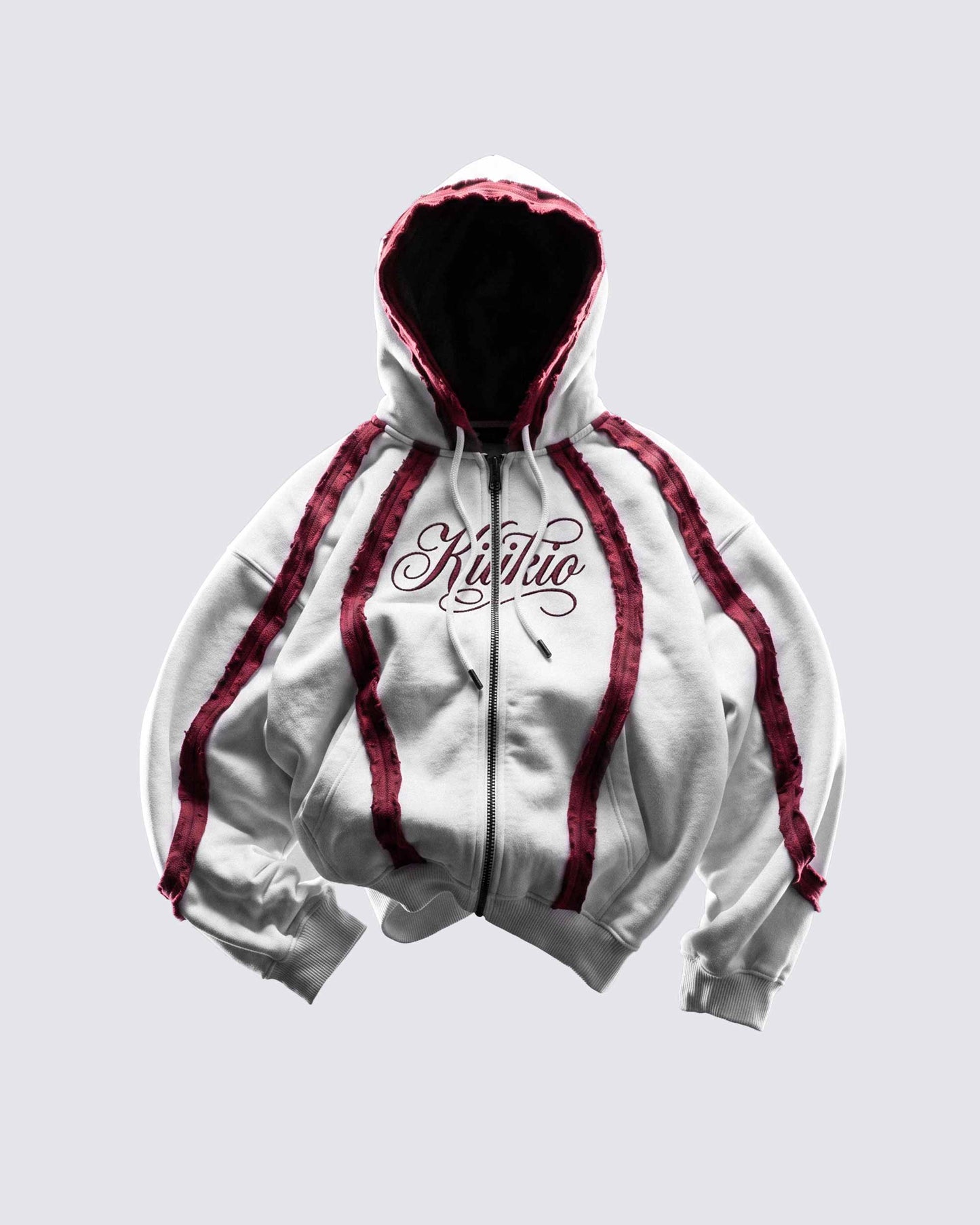 GRYFT SYMBIOTE Raw-Edge Contrast Zip-Up Hoodie