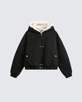 Camouflage Cargo Pants with Fur-Collar Jacket