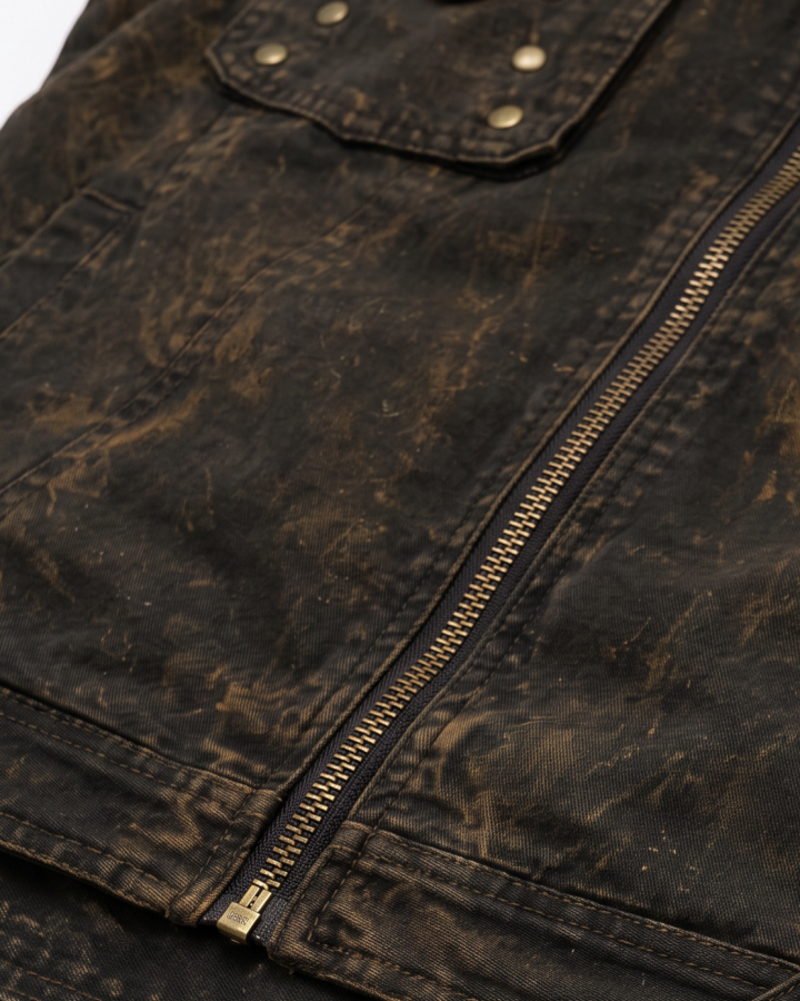 GRYFT Retro-Style Distressed Metal-Rivet Versatile Vest