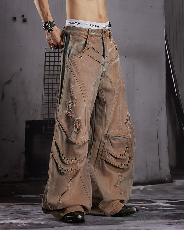 GRYFT Utility Washed Cargo Jeans