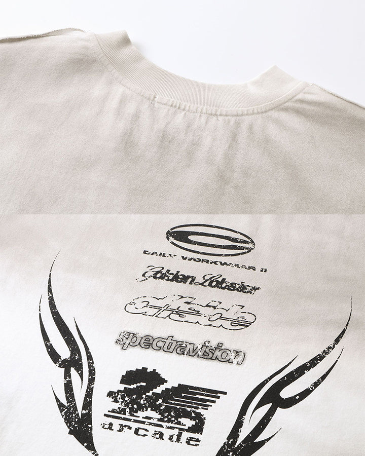 GRYFT Grunge Washed Printed Long Sleeve T-Shirt