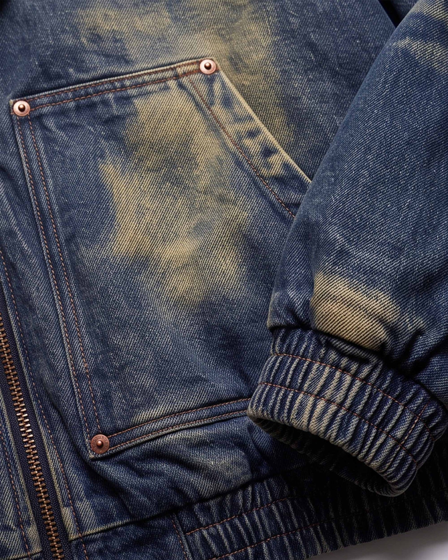 GRYFT SYMBIOTE Washed Fur-Lined Denim Hooded Jacket