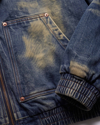 GRYFT SYMBIOTE Washed Fur-Lined Denim Hooded Jacket