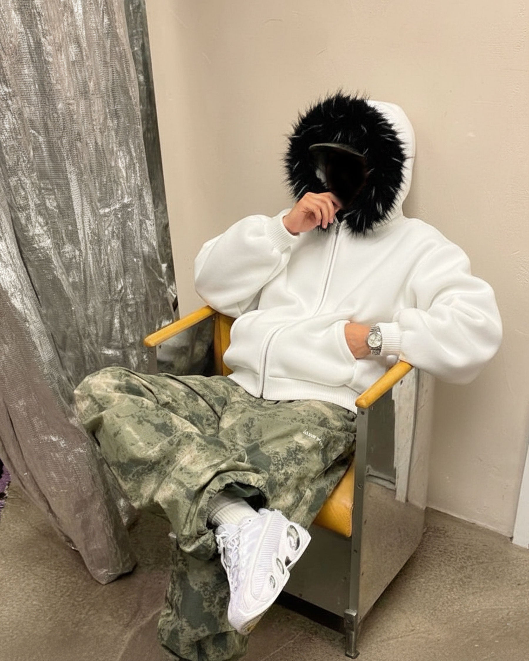 GRYFT Fur Collar Cozy Hoodie