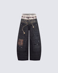 Vintage 3D Print Design Straight Leg Pants New