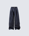 Wide-Leg Denim Pants