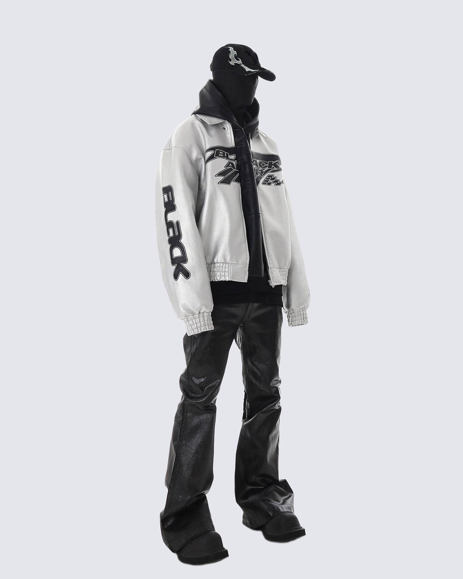 Glossy Patent Leather Bootcut Jeans