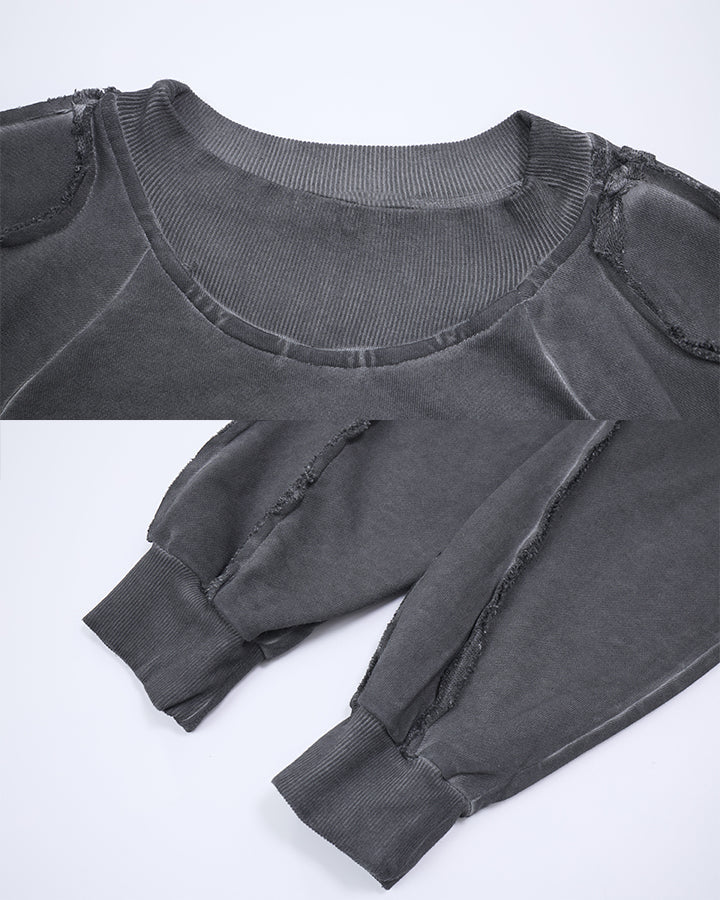GRYFT Grunge Distressed Patchwork Sweater