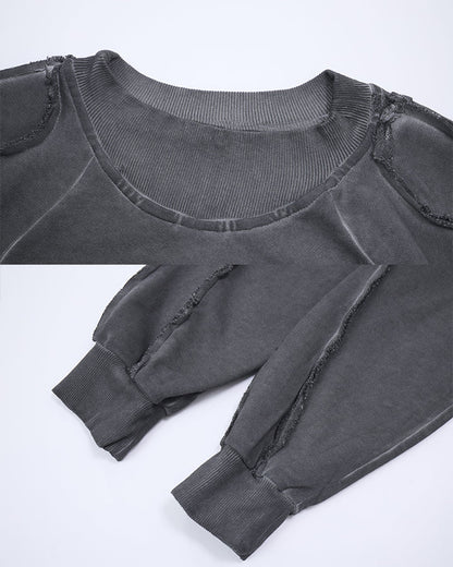 GRYFT Grunge Distressed Patchwork Sweater