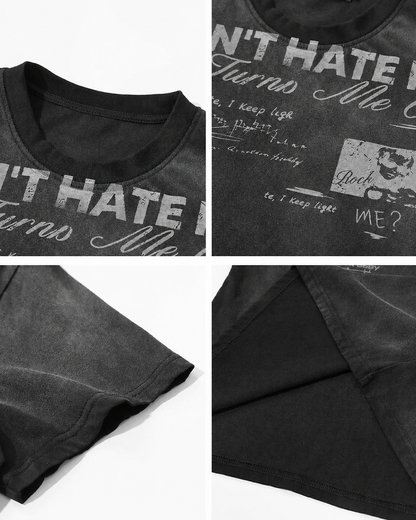 GRYFT Vintage Washed Letter Graphic T-Shirt
