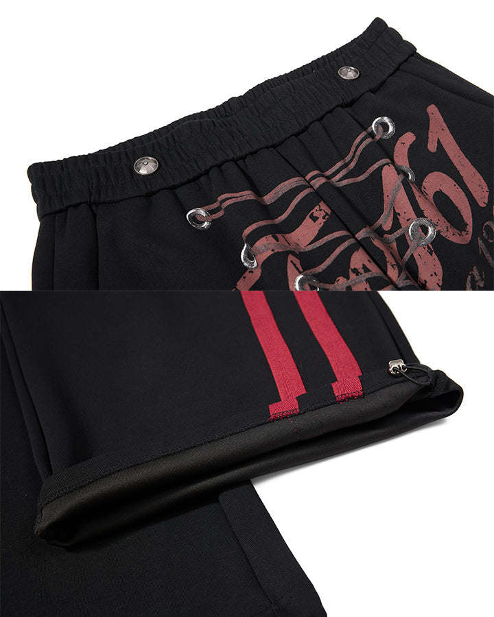 GRYFT Y2K Lace-Up Stripe Curved Blade Pants