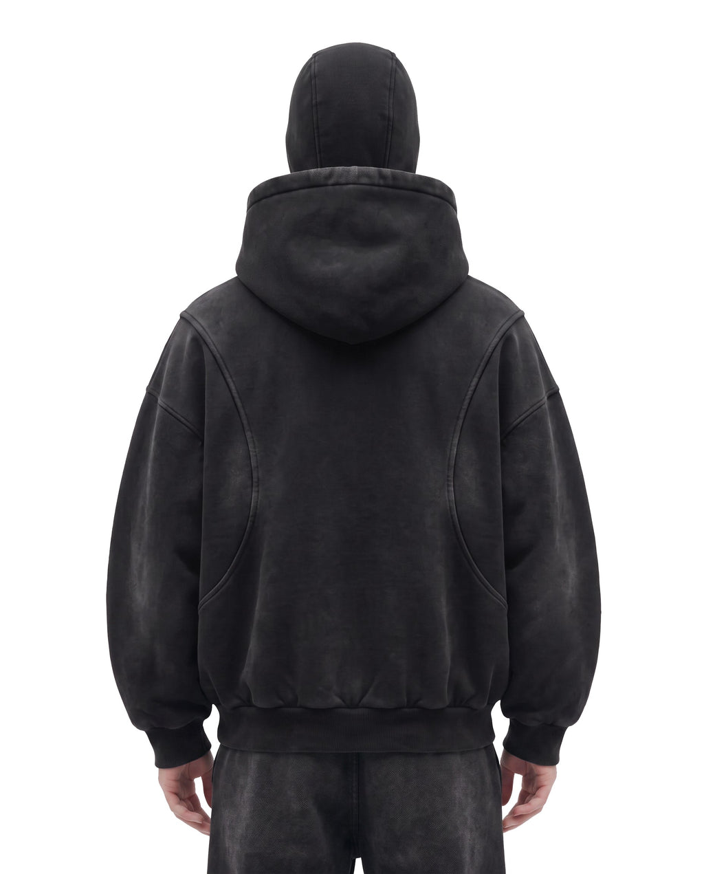 GRYFT Vintage Washed Balaclava Double Layer Zip-Up Hoodie