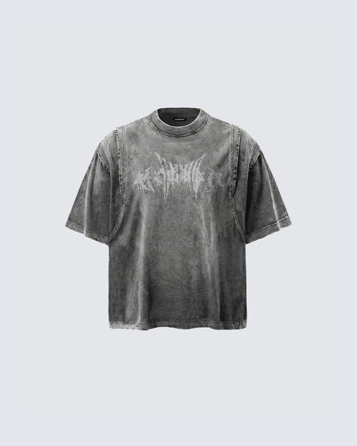 GRYFT-Washed Vintage Graphic T-Shirt