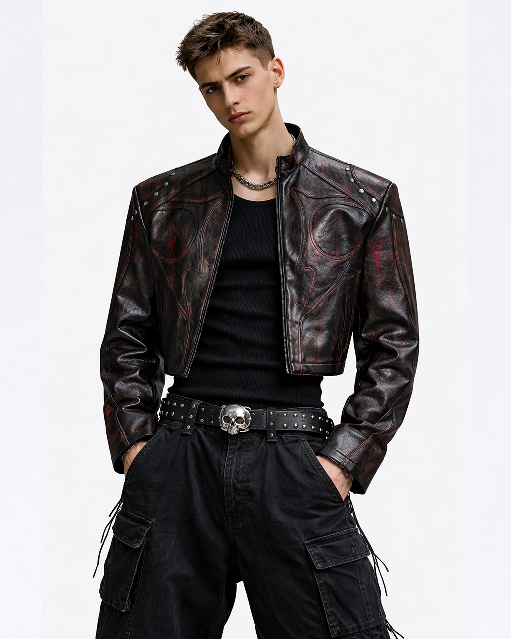 Studded Moto Leather Jacket