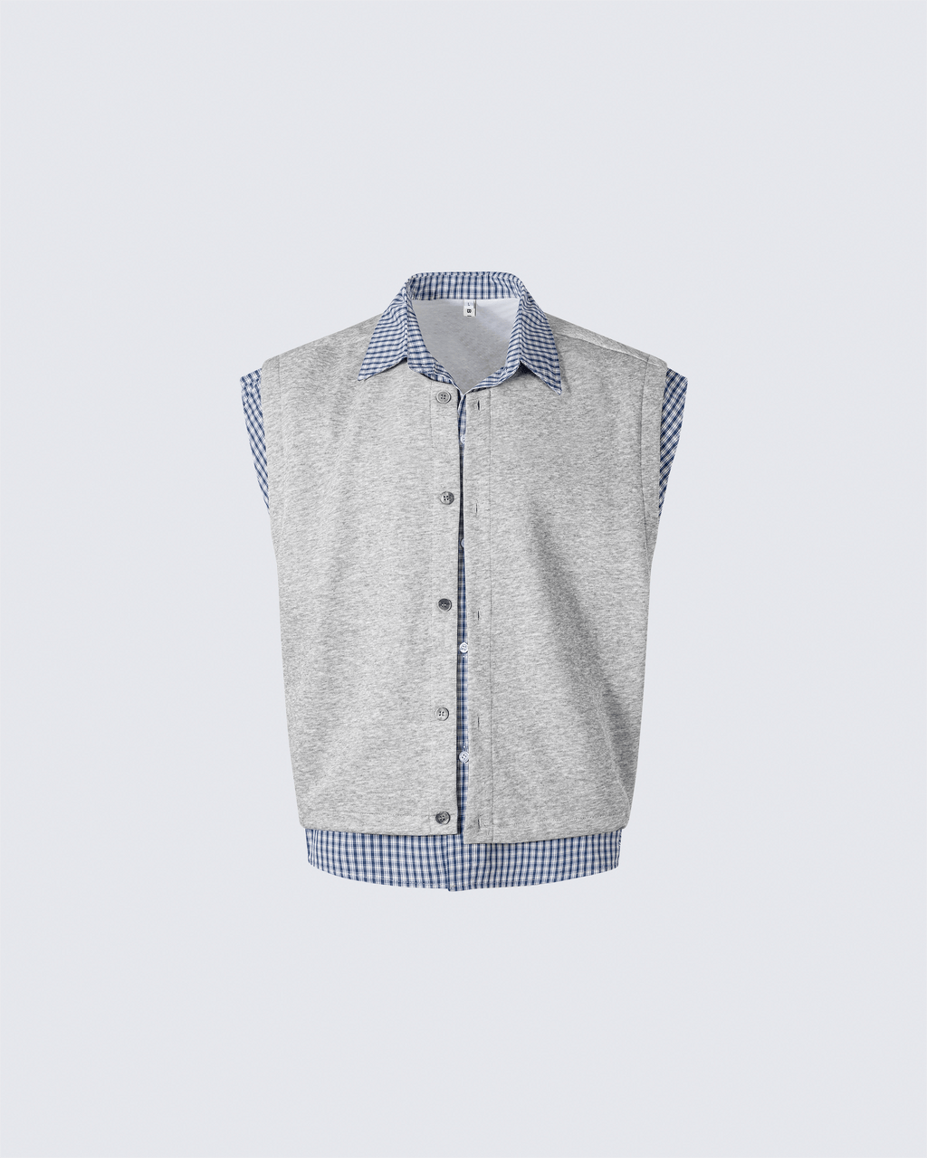 Layered Patchwork Vest Shirt