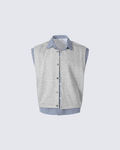 Layered Patchwork Vest Shirt