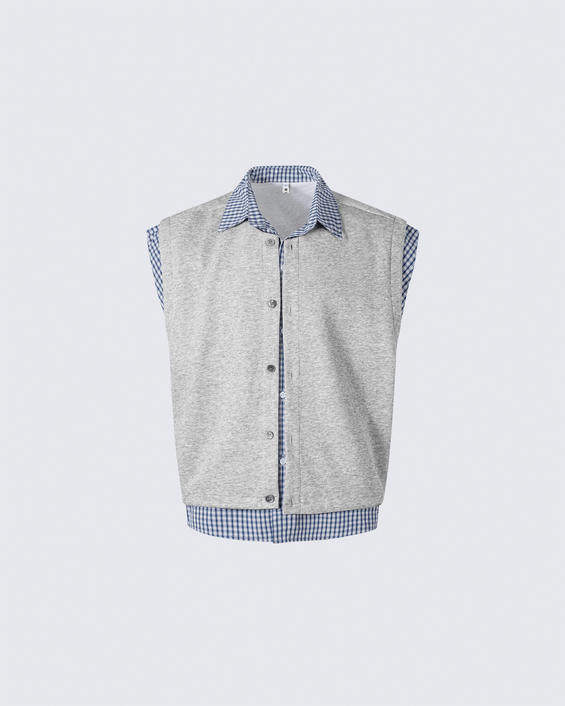 Layered Patchwork Vest Shirt