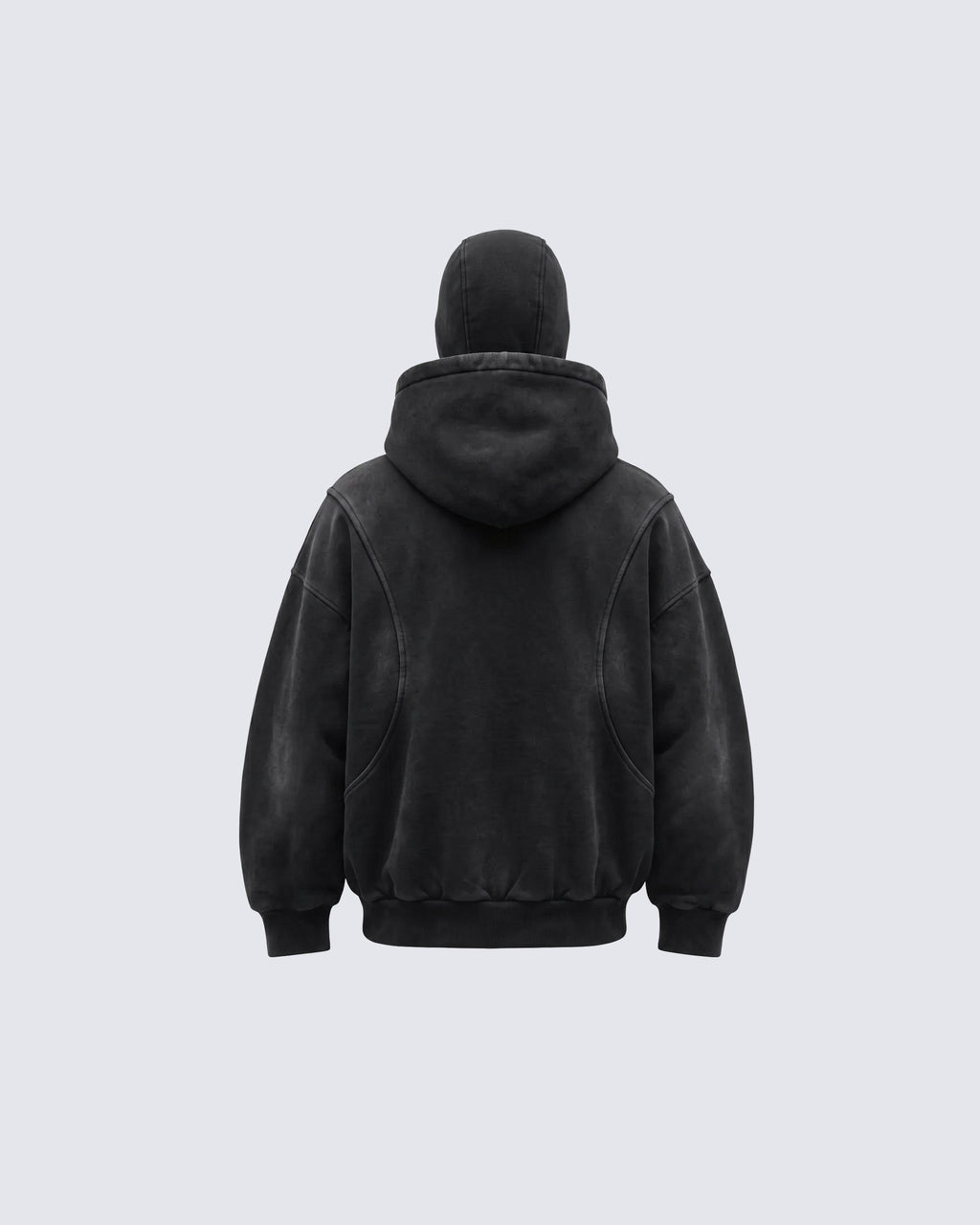 GRYFT Vintage Washed Balaclava Double Layer Zip-Up Hoodie